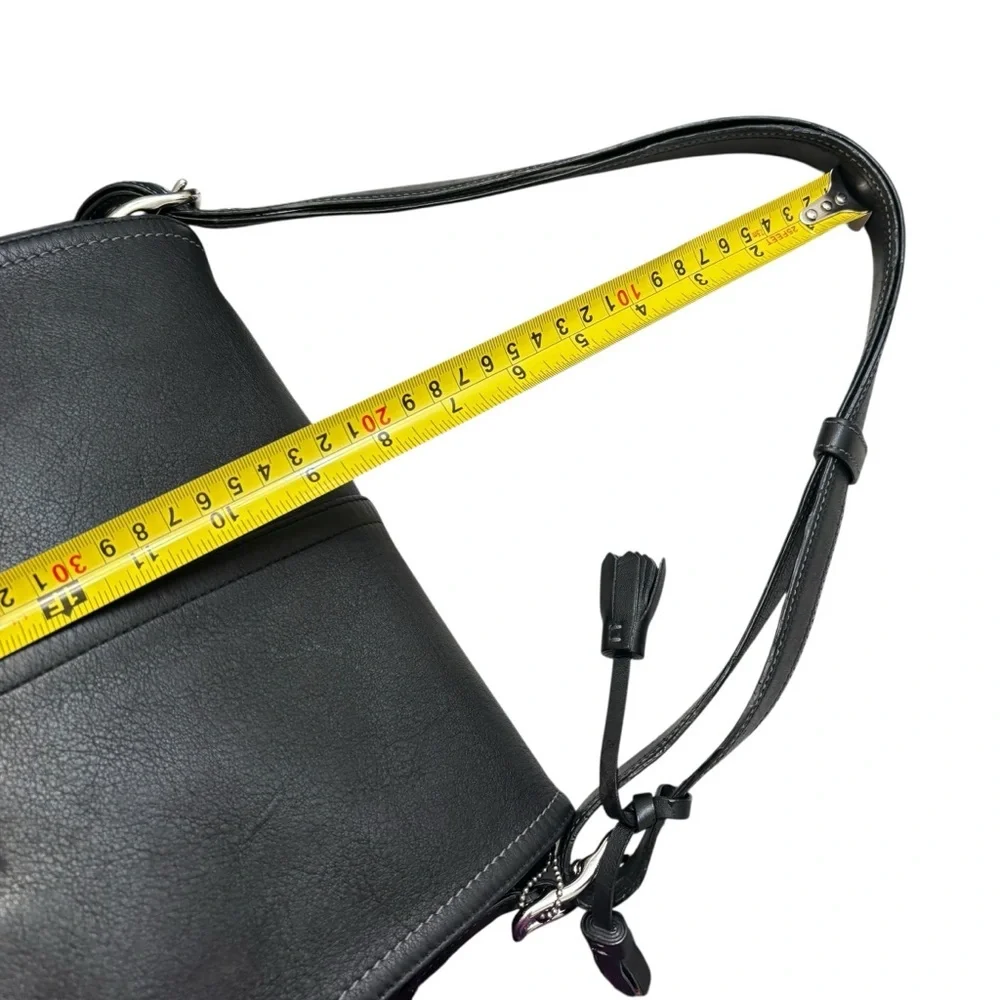Coach F10204 black flap messenger shoulder bag vintage y2k